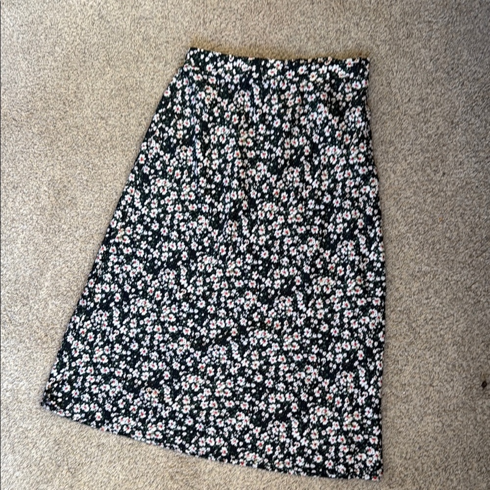 Anthropologie satin midi skirt